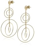 14k Yellow Gold Multi-Circle Drop Earrings