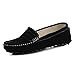 SUNROLAN Rebacca Women's Suede Leather Driving Moccasins Slip-On Penny Loafers Boat Shoes Flats