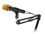 Wild-us Broadcasting Studio Microphone Suspension Boom Scissor Arm stand with XLR Cable For Professional Studio Recording Broadcasting Desk Clamp