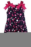 Bonnie Jean Navy Blue Pink Polka Dot Dress-5