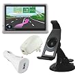 Premium Car Mount + USB Home Wall + USB Car Charger Adapter + Clear Screen Protector for Garmin n¨¹vi 1450/1450LMT 5-Inch Portable GPS Navigator