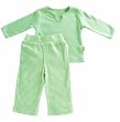 Tadpoles Organic Cotton Girls Pant and Top 2 Piece Set, Sage, 3-6 Months