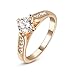 Yoursfs 18k Gold Plated Use Shining 1 Carat Simulated Diamond Cz Engagement Ring
