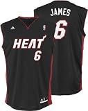 LeBron James Youth Jersey: adidas Revolution 30 Black Replica #6 Miami Heat Jersey