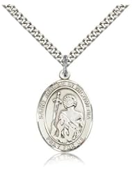 St. Adrian of Nicomedia Medal, Sterling Silver, Large, Quarter Size