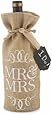 Mud Pie Mr. and Mrs. Burlap Wine Bag