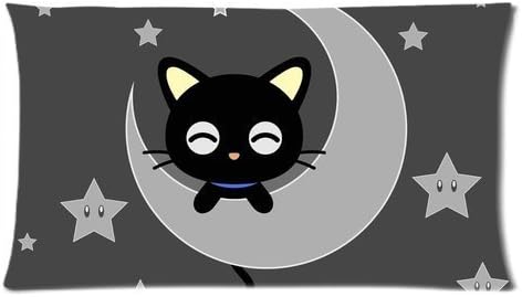 Cute Cartoon Chococat Kawaii Black Cat Baby On the Moon Custom King Size Pillowcase DIY Pillowslips Roomy in Size 20 * 36 Inch by DKEI
