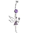 Tanzanite Cz Gem Paved Fairy Belly Ring