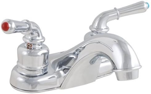 LDR 952 44405CP Exquisite Bathroom Faucet, Teapot Spout, Dual Tulip Handle, With Pop-Up, Lifetime Plastic, Chrome by LDR IND