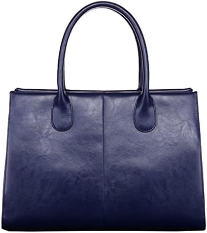 Heshe Lady's Fashion Simple Style 100% Genuine Leather Top Handle Tote Shoudler Bag Messenger Purse Handbag for Women