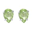Sterling Silver Genuine Peridot Pear Cut Stud Earring