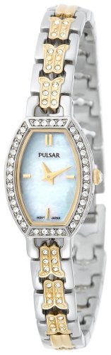 Pulsar Women's PEGC97 Crystal Accented Two-Tone Mother of Pearl Dial Watch