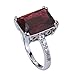 YAZILIND 11 * 15mm Emerald Cut Red Created Ruby Spinel Silver Plated Ring
