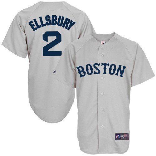 MLB Men's Boston Red Sox Jacoby Ellsbury Road Gray Short Sleeve 6 Button Synthetic Replica Baseball Jersey Spring 2012  (Road Gray, X-Large)