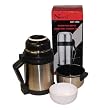 Thermos Narita Vacuum Insulated Food Bottle Double Wall Stainless Steel 34-Ounce with Holding Handle Travel Kit (NJF-1000)
