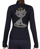 Ice Figure Skating Dress Practice Polar Fleece Jacket with Rhinestones JR11- Child Small