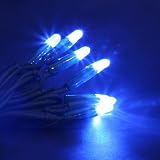 5m Outdoor LED String Lights Blue with Green Cable