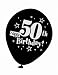 Black Happy 50th Birthday 12" Balloons - Package of 8 Balloons