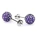 Aprilsky Rhinestones Crystal Fireball Disco Ball Pave Bead Stud Earrings Stainless Steel Hypoallergenic 8mm Mix Color Pack