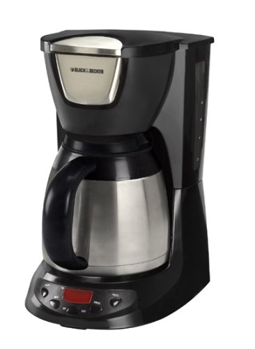 Black & Decker DE790B 8-Cup Thermal Carafe Coffeemaker, Black with stainless carafe