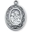 Sterling Silver Crown of Thorns St Joseph Medal and 18-inch Chain