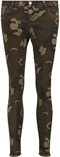 Blue Inc Woman Ladies Mid Rise Skinny Fit All Over Camo Print Slim Jeans Small