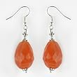 Handmade Faceted Carnelian Agate & Silver Dangle Earrings