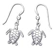 Solid Sterling Silver Turtles Nautical Earrings