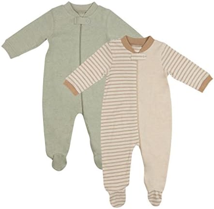 SIIS Baby Organic Cotton Romper With Feet 2 Pack Size 0-3M US Multi G Set