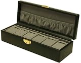 Watch Box Case For 6 Watches Leather Black