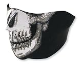 ZANheadgear White/Black Neoprene Skull Half Face Mask