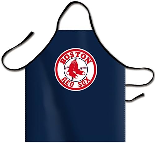 Kaylin Baseball Team Boston Red Sox Logo For Sox Fans Bib Apron Canvas Chef Apron Cooking Apron Professional Apron for Cooking, Grill and Baking 32-Inch Length by 28-Inch Width