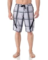 Men's Plaid Microfiber Hybrid Board Shorts