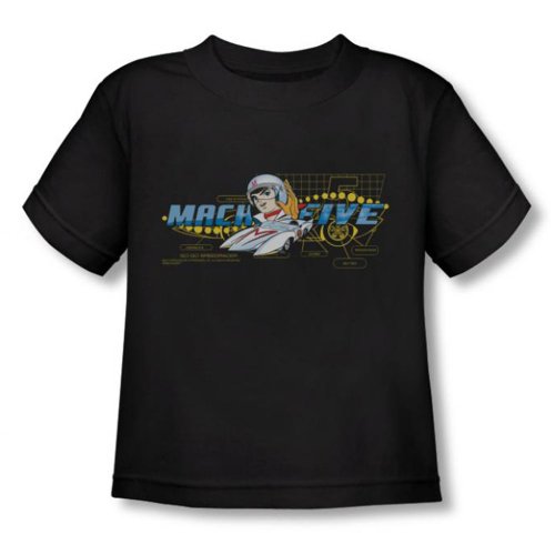 Speed Racer Go Go Mach Five Short Sleeve Toddler Tee Black TShirtSmall Size 2T Picture