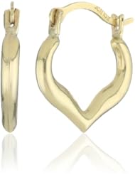 Kate & Lucy 10kt Gold Heart Shape Girls Hoop Earrings