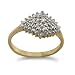 9ct Yellow Gold Ladies Diamond Target Shape Cluster Ring Set with 0.25ct of Diamonds Size - O