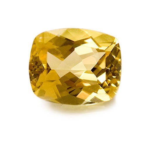 11x9mm Cushion Canary Beryl Loose Gemstone