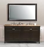 LUXExclusive Bathroom Vanity Double Sink Victorian Vanity with Travertine Counter Top LUX-LD-2145-T: 72