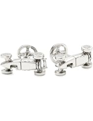 ROTENIER "Novelty" Sterling Silver 1950s Race Car and Wheel Cufflinks