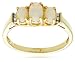 10k Yellow Gold October Birthstone 3-Stone Opal Ring w/ Diamond Accent, Size 7