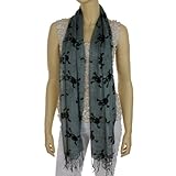 IMAGE OF Skull Style Print Soft Gray Fashion Scarf