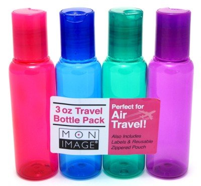 Mon Image 3oz Air Travel Bottle 4 Count Assorted Colors