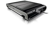 Philips HD4417/20 Tischgrill (2000 W, gerippte Platte, 5 Stufen) Edelstahl/schwarz