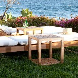 Horizon Teak Side Table - Modern Danish Design, Indoor/Outdoor, 17 Inch Square