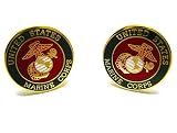 USMC Marine Corps Circle Enamel Seal Cufflinks
