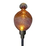 Allsop Firefly Solar Garden Art with Fuchsia Finial