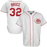 MLB Men's Cincinnati Reds Jay Bruce White Home Short Sleeve 6 Button Synthetic Replica Baseball Jersey  (White, Large)