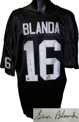 George Blanda Signed Oakland Raiders Black TB Prostyle Jersey