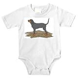 Onesie with coonhound, hound, dog, tan, black, canine