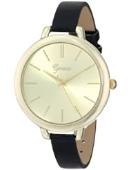 Geneva Womens 8179D-GEN Analog Display Quartz Black Watch